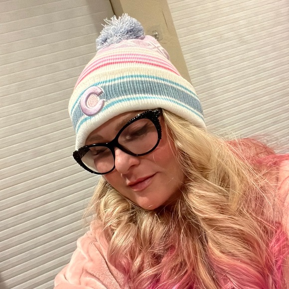 Colorado Knit Winter Hat PomPom Pink Purple Blue White One Size - Picture 4 of 5